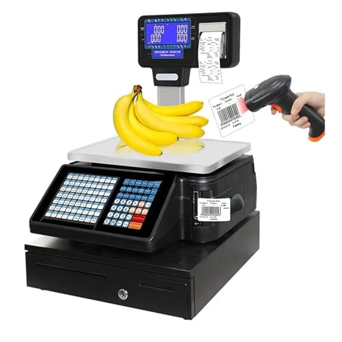 Báscula electrónica con impresora y pantalla LCD doble cara miniatura 1