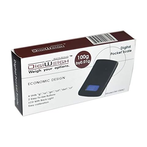 DigiWeigh Digital Scale Silver Gold Jewelry Coin 100g x 0.01g Gram Pocket Size Batteries Included Cover