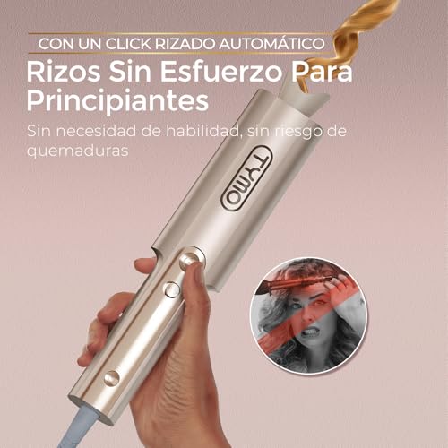 Miniatura 2 de Rizador De Pelo Automatico - Tymo Curlpro Plus Rizador Pelo Ondas Automático Rizos Grandes 25mm Beach Waves Moldeador Tenacilla Para Pelo Largo Hair Curler Anti-Quemaduras Calentamiento Rápido Dorado