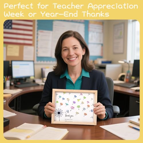 JULEASEL DIY Dandelion Decor Sign Personalized Teacher Appreciation Gifts for Women Teacher Gifts Thank You Teacher Keepsake End of Year Gift for Teacher Teacher Appreciation Keepsake for Classroom