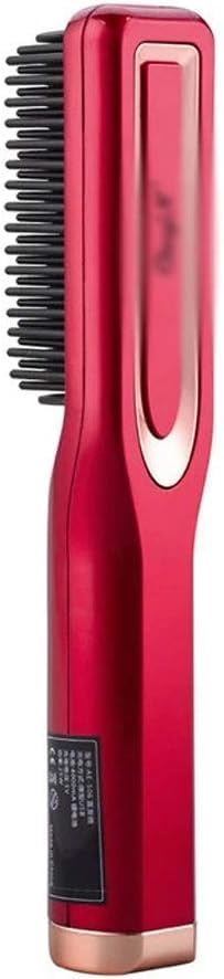 NANZU Rechargeable Hair Straightening Iron Temperature Control Electric Hair Brush Straightener Comb Curling Brush Styling Hairstyle
