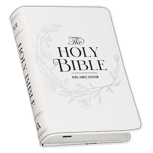 Kjv Bible Compact Large Print Faux Leather White