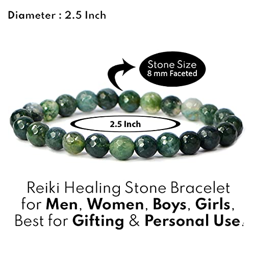 Image of Reiki Crystal Products Certified Natural Crystal Stone 8 mm Faceted /Diamond Cut Beads Bracelet for Men & Women | Reiki Charged Gemstone Bracelet | Multiple Crystal Variants Available