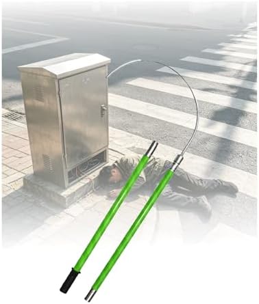 Adjustable Green High Voltage Hook Portable with 117in Pole for Safe Power Station & Facility Maintenance - Ideal for Electrical Work & Outdoor Use