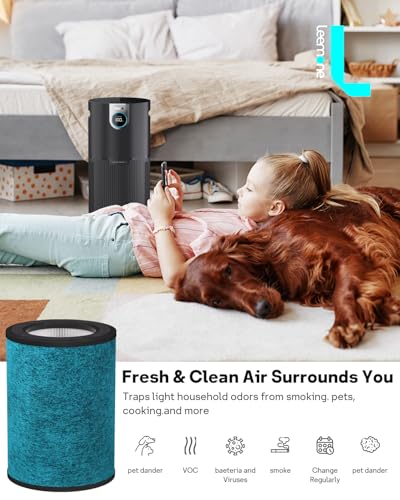 True HEPA HP201 HP202 HP302Filter Replacement for Shark HP200 Series & HP300 & HC500 Series HP300, HP301, HP305,HC501 HC502 UA205 Air Puri-fier MAX,3-in-1 H13 Grade Filter, Part #HE2FKBAS, HE2FKBASMB