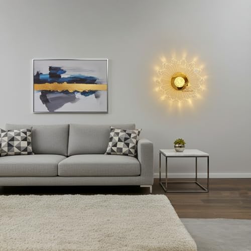 Image of Glowave Golden Acrylic Light Spiral Design Wall Lamp Lighting Sconce for Living Room Bedroom Bedside - Tricolour (White, Warm White, Natural White) 7044-W (B81)