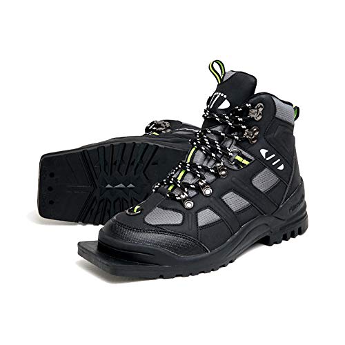 Whitewoods Junior 301 75mm XC Touring Cross Country Adventure Insulated Ski Boots, Black/Green, 33