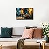 TISHIRON Canvas Art Wall Decor Illustration of Jazz Band Havana Street Oil Painting Style Wallpaper Vintage Art Prints Poster for Living Room Bedroom Wall Art Decor Framed Ready to Hang 18"x12" #2