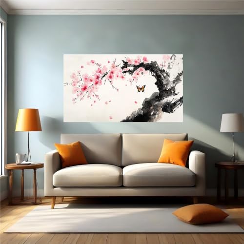 Adhesivo decorativo de flores de cerezo en vinilo para interiores 2
