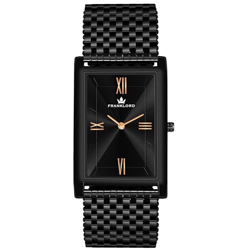 Franklord Black Super Slim Series Analog Watch for Men | Ultra-Thin Business Fashion Design | Black Dial Waterproof Watch with Genuine Leather Strap (B0CLVL7L1H) Amazon Price History, Amazon Price Tracker