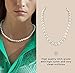 The Pearl Source Real Pearl Necklace for Women with AAA+ Quality Round White Freshwater Genuine Cultured Pearls | 20-inch Pearl Strand with 14K Gold Plated Sterling Silver Clasp