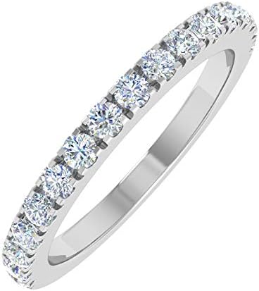 14K Gold Diamond Semi-Eternity Wedding Band Ring (0.40 Carat)