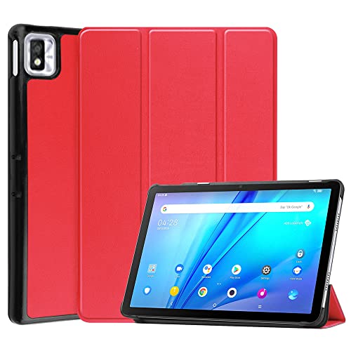 Kepuch Custer ケース 対応 TCL Tab 10s 10.1", PUレザー 軽量 カバー 対応 TCL Tab 10s 10.1" - レッド