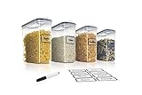 TNM Vorratsdosen Set (4x2,5L), Luftdichte Behälter mit Deckel, Müsli Aufbewahrung BPA frei Kunststoff, Schüttdosen Vorratsdosen Luftdicht, Aufbewahrungsbox Küche, Luftdichte Behälter