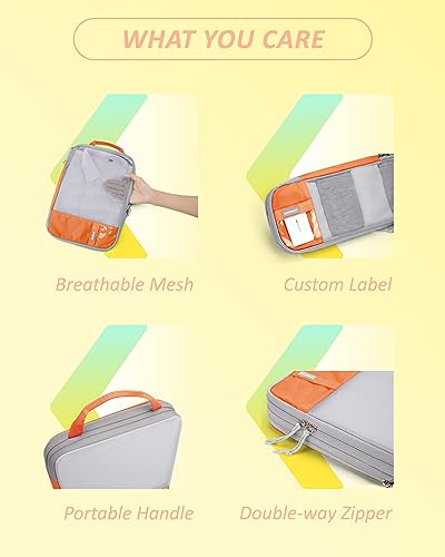 Image of BAGSMART Compression Packing Cubes for Travel, Lightweight Vacation Essentials, Suitcase Organizer Bags, Durable Luggage Organizer, 6 /4 /2 Set Options