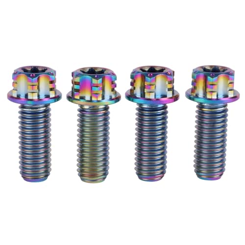 Image of 4Pcs Titanium Bolt Flange Torx Head M8 M10 x 20 25 30mm Screw Bolt for Motorcycle Car Modifications (Rainbow, M8x20mm)