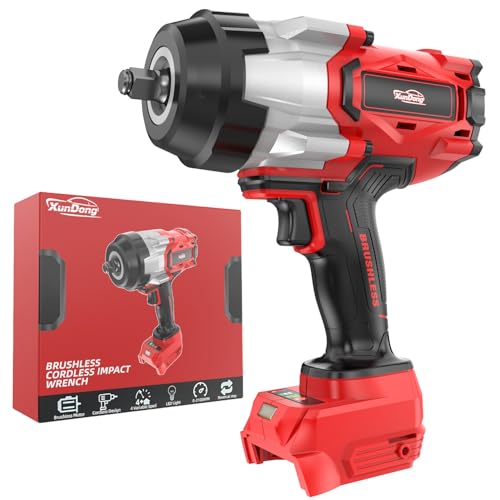Image of Cordless Impact Wrench 1 /2 inch Compatible with Milwaukee 18V Battery, 1600Ft-lbs(2200N.m) High Torque Impact Gun Heavy Duty, Brushless Electric Power Impact Driver with 4 Speed Modes & LED Work Light