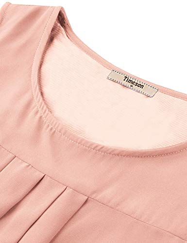 Timeson Tunic Tops For Leggings For Women,Summer Sleeveless Blouses Business Casual Woman's Maternity Dressy Long Shirts Chiffon Blouses Tanks Office Work Wear Swing Camisole Shell Dark Pink Medium #TOP2