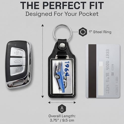 Image of Brotherhood 1964 Compatible with Chevelle Convertible Design Key Chain Key Holder Key Ring For Men Heavy Duty Car Key Ring For Men and Women