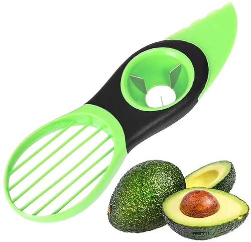 Coupe-avocat, trancheur, dénoyauteur, dénoyauteur, 3 x 1, multifonction, poignée en ABS, lames en acier inoxydable, coupe-légumes en plastique, éplucheur de maille, fruits, kiwi, mangue, melon,