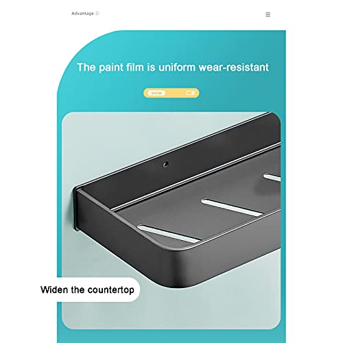 Estante de vidrio negro para baño de 40cm con toallero y cristal templado 5