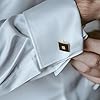 4 Pair Gold Cufflinks For Men Set, Cuff Links Mens Personalised Cufflinks For Men, Round And Square Mens Cuff Links Set Classic Elegant Black Tone Cufflink For Wedding Business Graduation #5