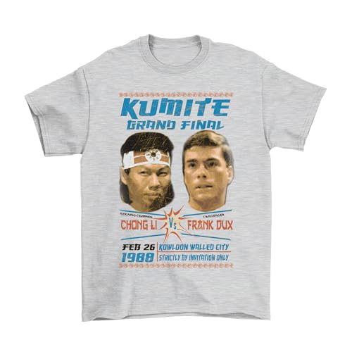 Movie Fan-Art - Kumite Grand Final - Mens or Womens Film Inspired Organic Cotton T-Shirt (Large, Grey)