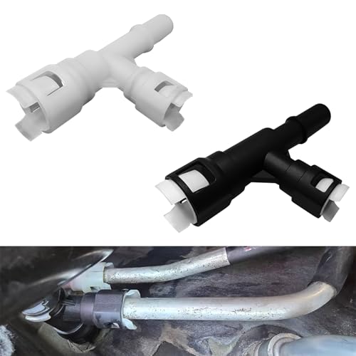 QKYS 2PCS Car Heater Inlet Hose Joint, Replacement 15055343 15055342 Black & White Plastic Heater Inlet Hose Connector Compatible with Select Cadillac Chevrolet GMC (Pair)