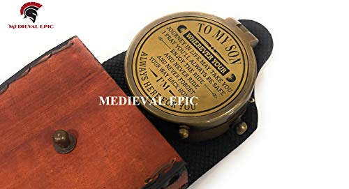 Funda de cuero para brújula de bolsillo universal miniatura 3