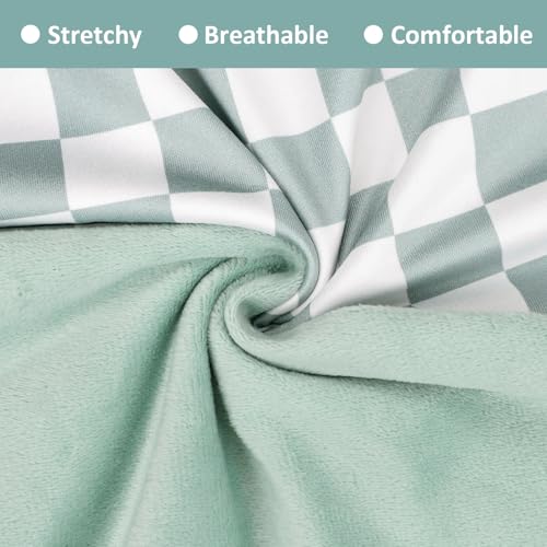 Image of Newborn Lounger Cover, Soft Comfortable Baby Lounger Cover, 1 Pack Reversible Removable Slipover for Infant Lounger Pillow, Green Checkered (Lounger not Included)