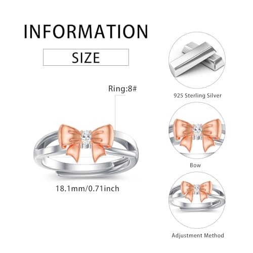 Bague nœud ajustable en argent 925 résolvant le problème de taille - 5