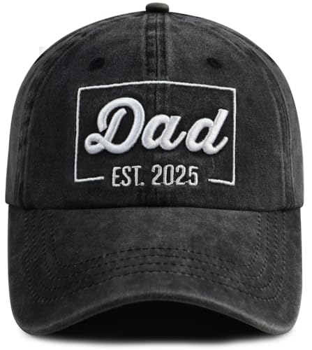 Image of SHANVANKE Funny Dad Est 2025 Hat for Men, Adjustable Cotton 3D Embroidered Daddy Baseball Cap
