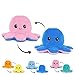 Pulpo Reversible Peluche Dos Caras Suavecito Regalo para niños [20 x 10 x 20 cm] UNA Unidad (Rosa + Azul Oscuro)