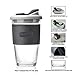 MOCHIC CUP Reusable Coffee Cup Glass Travel Mug with Lid and Non-slip Sleeve Dishwasher and Microwave Safe Portable Durable Drinking Tumbler BPA Free (Charcoal Gray,16oz/454ml)