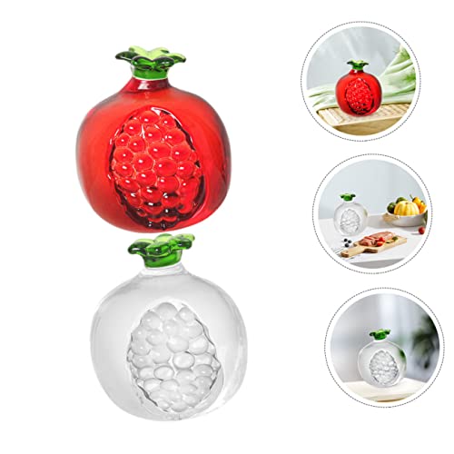 Uonlytech 10 Stück Granatapfel-Ornament Tischdekoration Kristalle Dekor Glas-Dekor Klare Granatapfel-Vase Tischdekoration Dekorative Früchte Kristall-Obstfiguren – Bild 4