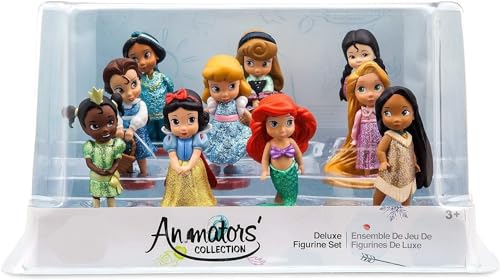 Princess Animators' Collection Deluxe Figure Play Set comprenant Ariel, Tiana, Pocahontas, Belle, Cendrillon, Mulan, Aurore, Jasmin, Snow Wite