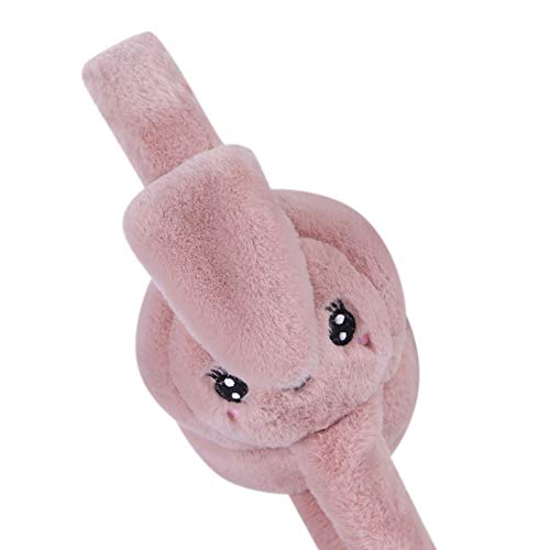ITODA Girls Winter Earmuffs with Moving Jumping Ears, Plush Warm Ear Warmer Outdoor Cold Weather Cosplay Ear Muff Covers4