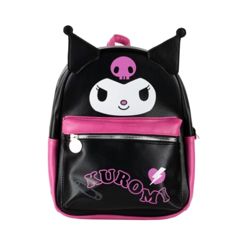 Cerdà Hello Kitty Sac à dos - Simili cuir - Motif Kuromi - Noir et rose