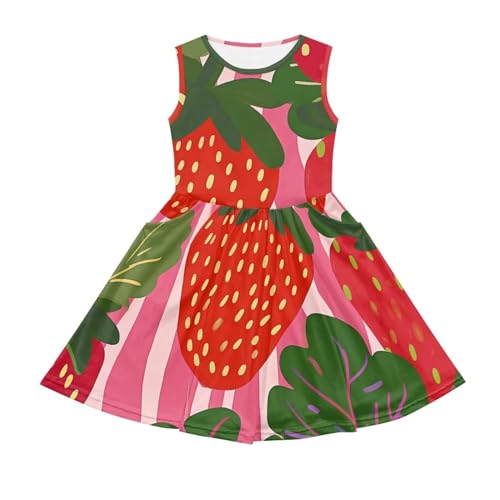 Sleeveless Loose Summer Mini Floral Dress for Girls Swing Cute Sundress with Pocket