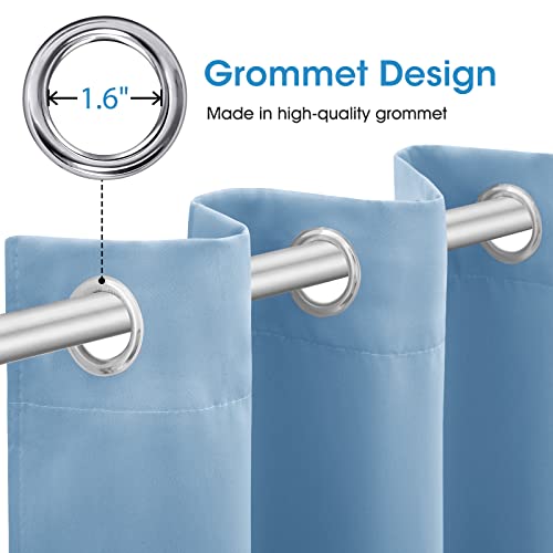 Homeideas Blackout Curtains For Bedroom 52 X 84 Inch Long 2 Panels Set Baby Blue Room Darkening Curtains/Drapes, Soundproof Thermal Grommet Window Curtains For Living Room #TOP3