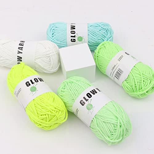 2 Rolls Glow in The Dark Yarn,DIY Glow Yarn,Knitting Yarn for Arts, Crafts & Sewing Beginners(Style 1)