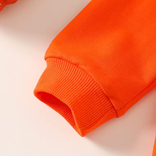 Toddler Infant Baby Girl Boy Halloween Outfit Pumpkin Sweatshirt Oversized Bubble Sweater Clothes3