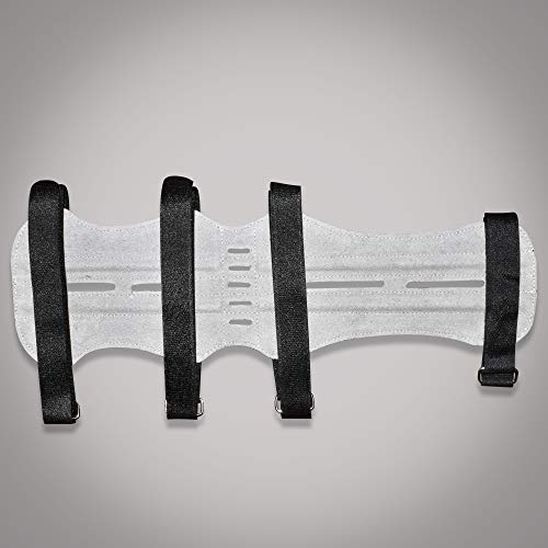 UNIVERSE ARCHERY Leather Arm Guards | Bow Arm Protector 4 Strap Archery Guard | High-Grade Adjustable Leather Armguard | Archery Accessories (White)