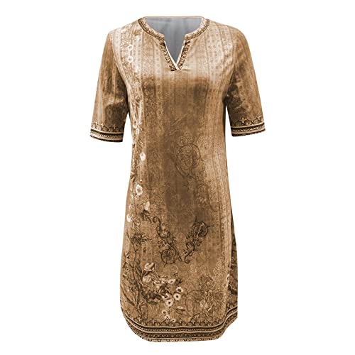 OIOLOYJM Plus Size Summer Dresses for Women 2025 Plus Size Dresses for Curvy Women 3/4 Sleeve Casual Boho Kaftan Dresses