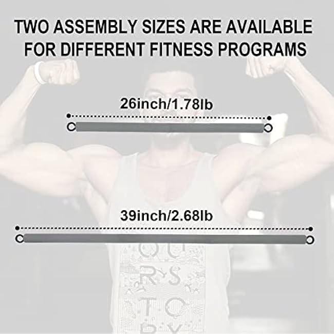 Resistance Band Bar - Portable Pilates & Home Gym Workout Equipment - 26 or 39 Inches