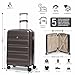 Aerolite Lightweight ABS Hard Shell 4 Wheel Spinner 3 Piece Travel Luggage Suitcase Set, Cabin + Medium + Large (Charcoal)