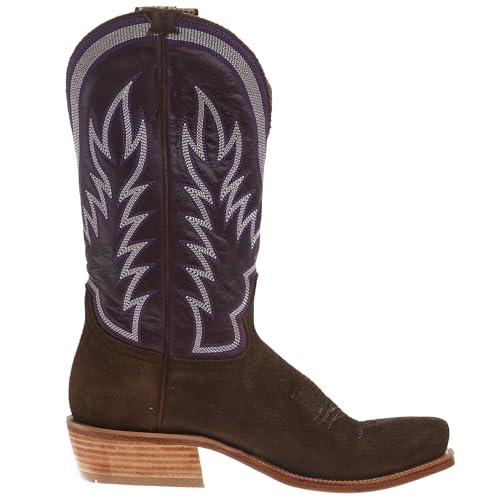 Hyer Mens Culver Chestnut Roughout 13 In Eggplant Vintage Goat Top Cowboy Boot3