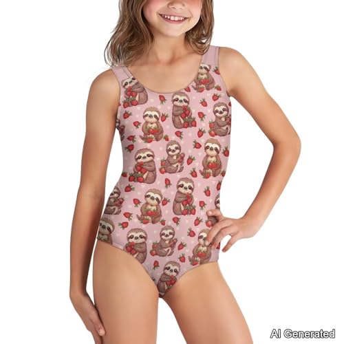 Image of Girls One Piece Swimsuits Sleeveless Lightweight Bathing Suit Beach Swim Suit Quick Dry Swimwear 5-14 Y