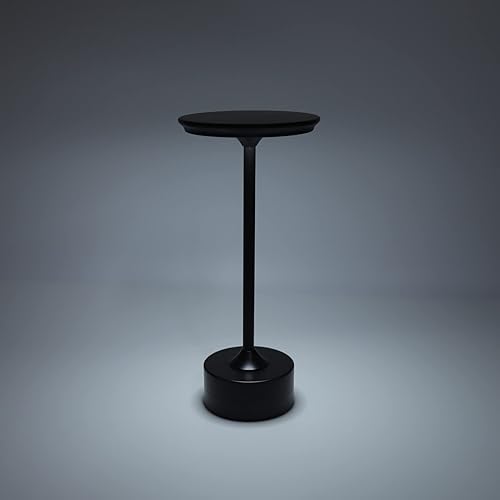 Miniatura 4 de VBESTLIFE Lámpara de mesa inalámbrica recargable, lámpara USB portátil de escritorio con pantalla acrílica circular, 3 niveles de brillo LED de