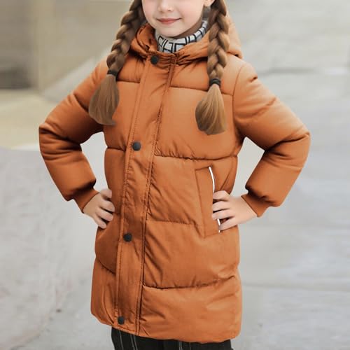 Winter Coats Girls Oversized Long Puffer Jacket with Hood Midweight Down Coat Warm Bubble Jackets Puffy Outerwear3
